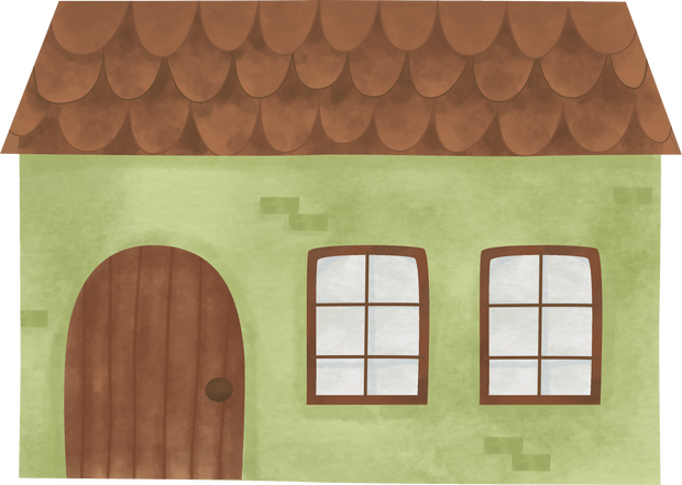 Scandinavian House Watercolor